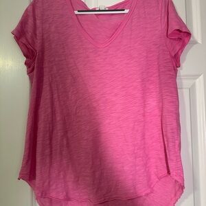 Dylan Pink V-Neck Top